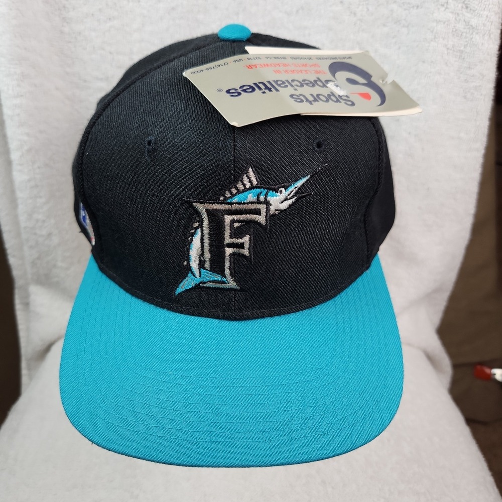 VTG Florida Marlins Hat Cap Snapback Black Sports Specialties New With Tag MLB